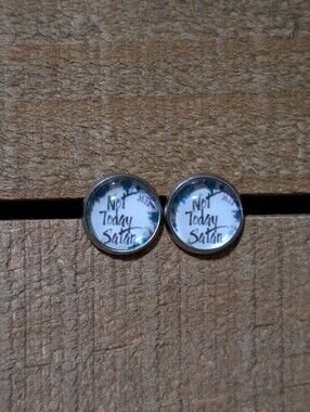 💟 Not Today Satan Handmade Stud Earrings